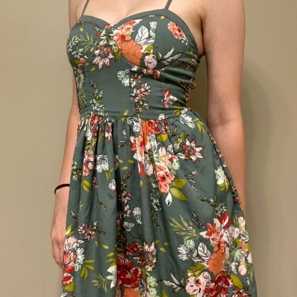 B.O.G. Dresses & Skirts - B.O.G. Collective Sage Green Floral Print Dress